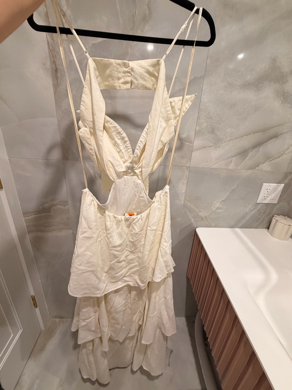 Off white floral open back maxi dress - Picture 4 of 5